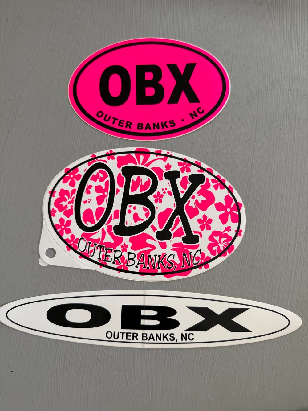 OBX Outer Banks Sticker Bundle - Neon Pink & Black Y2K Hawaiian pack of 3